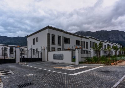 Outside of Le Bourgette gated estate